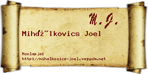 Mihálkovics Joel névjegykártya